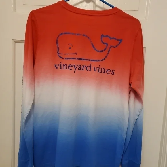 Vineyard Vines Whale Dip Dye Long Sleeve Tee size Medium, colorful, p… - Picture 8 of 9